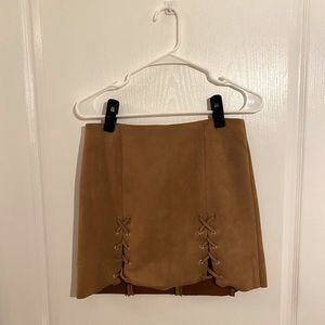 Brown Medium Suede Skirt